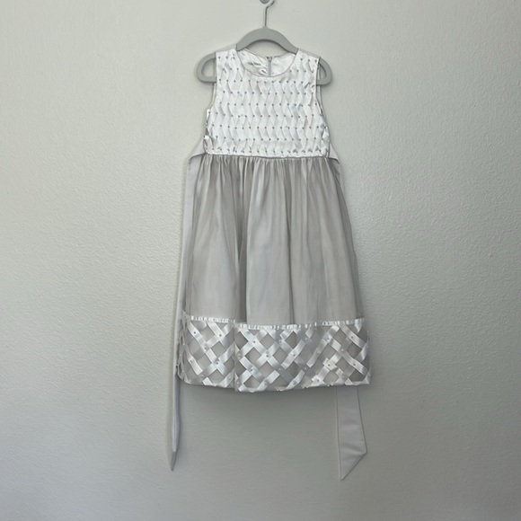 Cinderella Girl Special Occasion Party Dress Pearl embellish belted Sz 5 - Picture 2 of 14